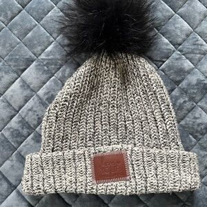 Love Your Melon Black and Gray Knit Beanie